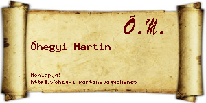 Óhegyi Martin névjegykártya