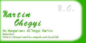 martin ohegyi business card